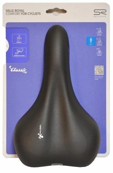 Selle Royal Wave Sadel, Sort Herre Moderate 60° GEL 1 Selle Royal Wave Sadel, Sort Herre Moderate 60° GEL